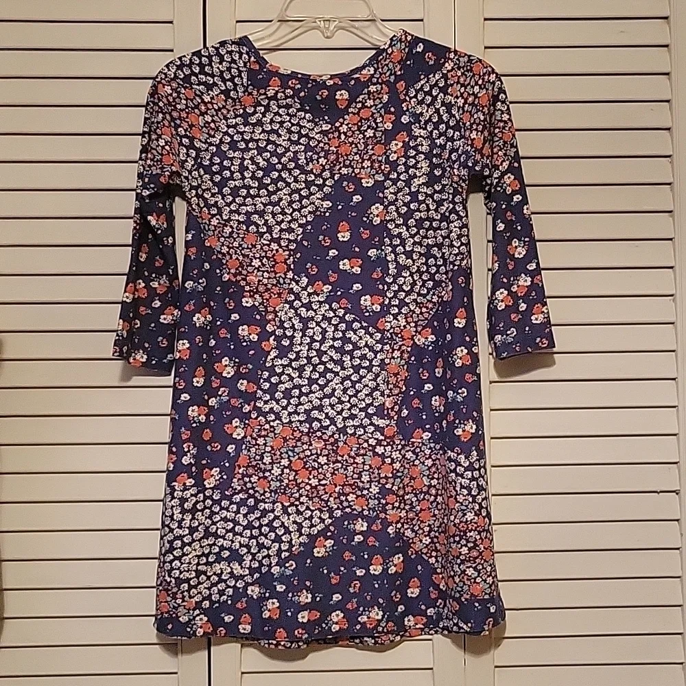 MUDD Girls blue Floral mixed patchwork print boho tunic sz 12 - Picture 4 of 4